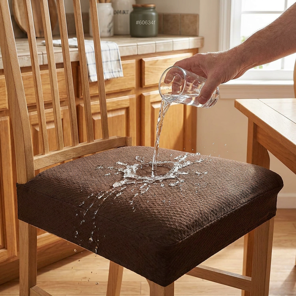 Waterproof Jacquard Chair Cushion Cover – Non-Slip & Easy Care