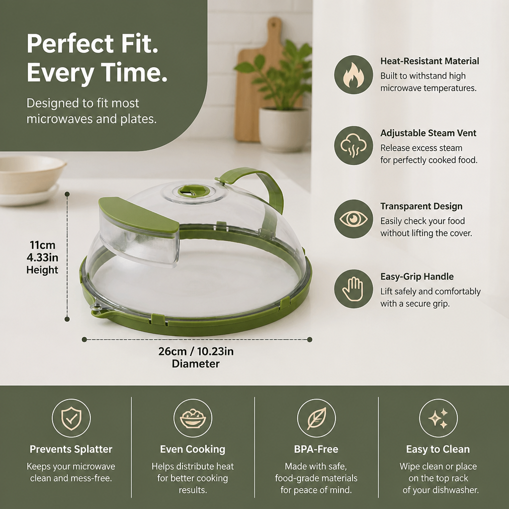 Microwave Cover – Heat-Resistant, Transparent and with Steam Vent