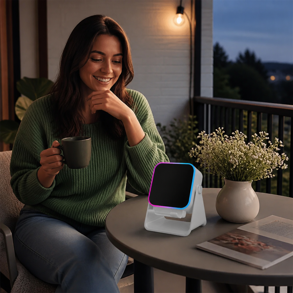 Multifunctional Bluetooth Speaker – With Lighting, Wireless Charging and Adjustable Phone Holder