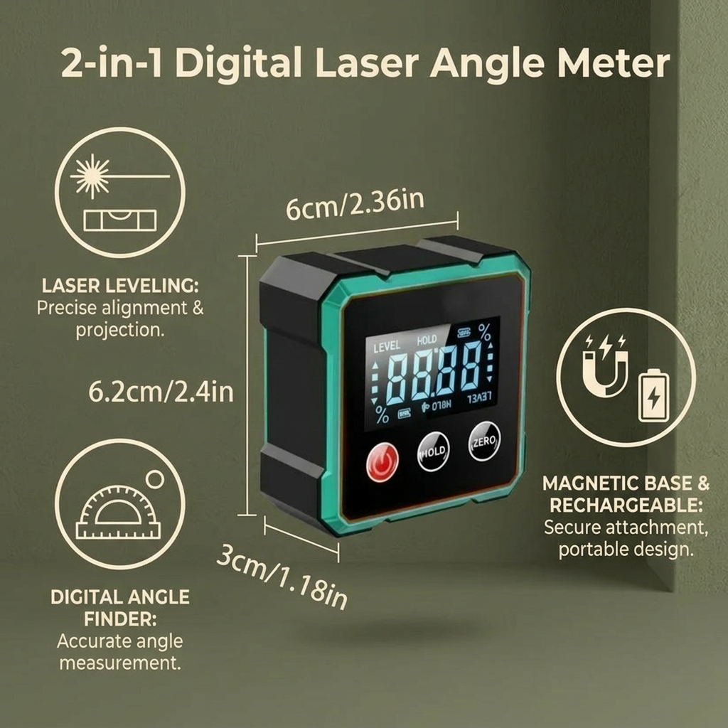 2-in-1 Digital Laser Angle Meter