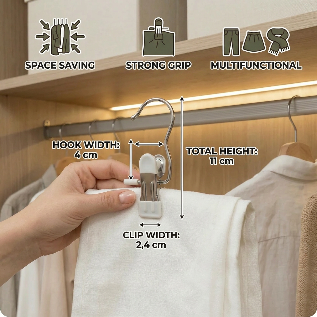 Multifunctional Pants Hangers – Space-Saving Clothing Clips