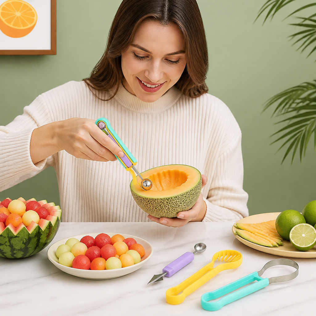 3-in-1 Fruit Carving & Baller Tool Set