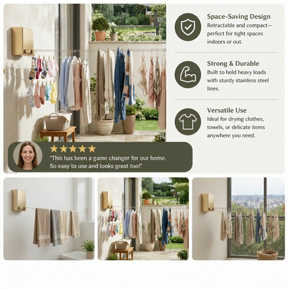 Practical Retractable Clothes Drying Rack