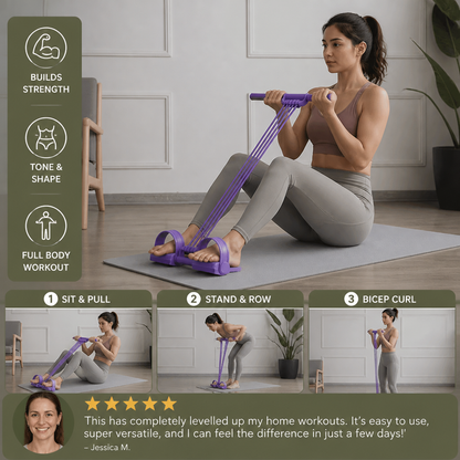 Foot pedal resistance band yoga leg eight-tube elastic rope full body stretching resistance band sit-up assist home use