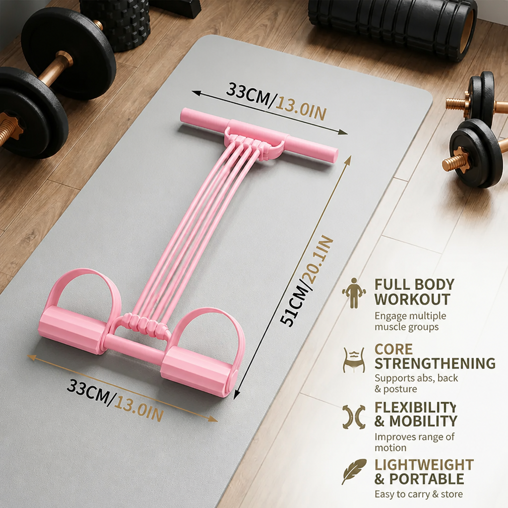 Foot pedal resistance band yoga leg eight-tube elastic rope full body stretching resistance band sit-up assist home use