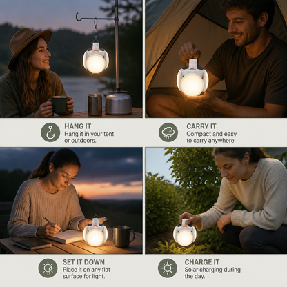 Portable Solar Outdoor Foldable Ball Lamp