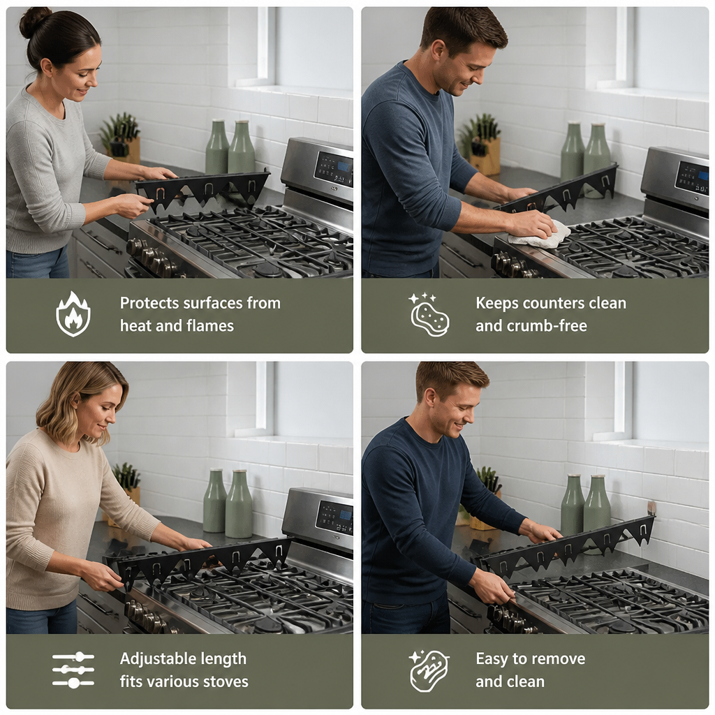 Expandable Stove Gap Cover – Adjustable Cover for Kitchen Countertops