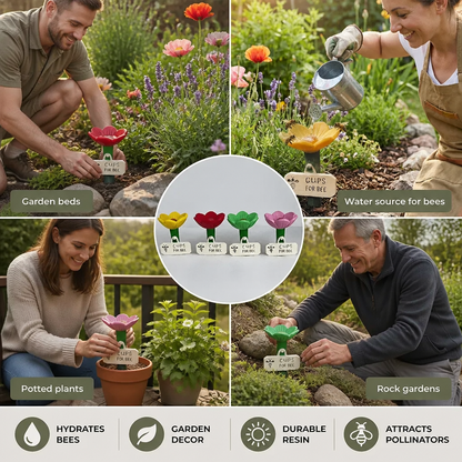 Flower-Shaped Bee Waterer – Colorful Water Dispensers for the Garden