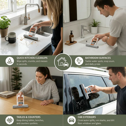 Hands-Free Mini Sponge Mop – Ultra-Absorbent All-Purpose Cleaning Mop for Kitchen, Bathroom & Car