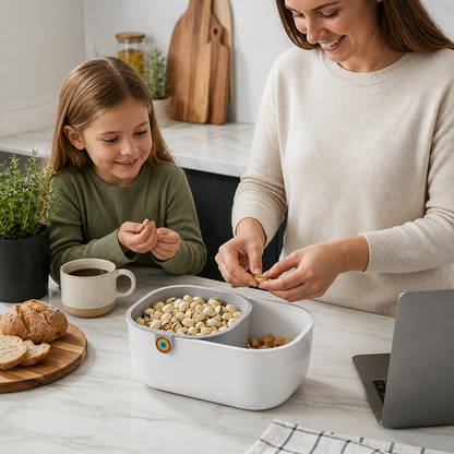 Practical Two-Tier Snack Bowl