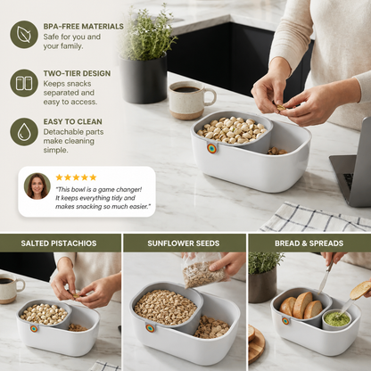Practical Two-Tier Snack Bowl