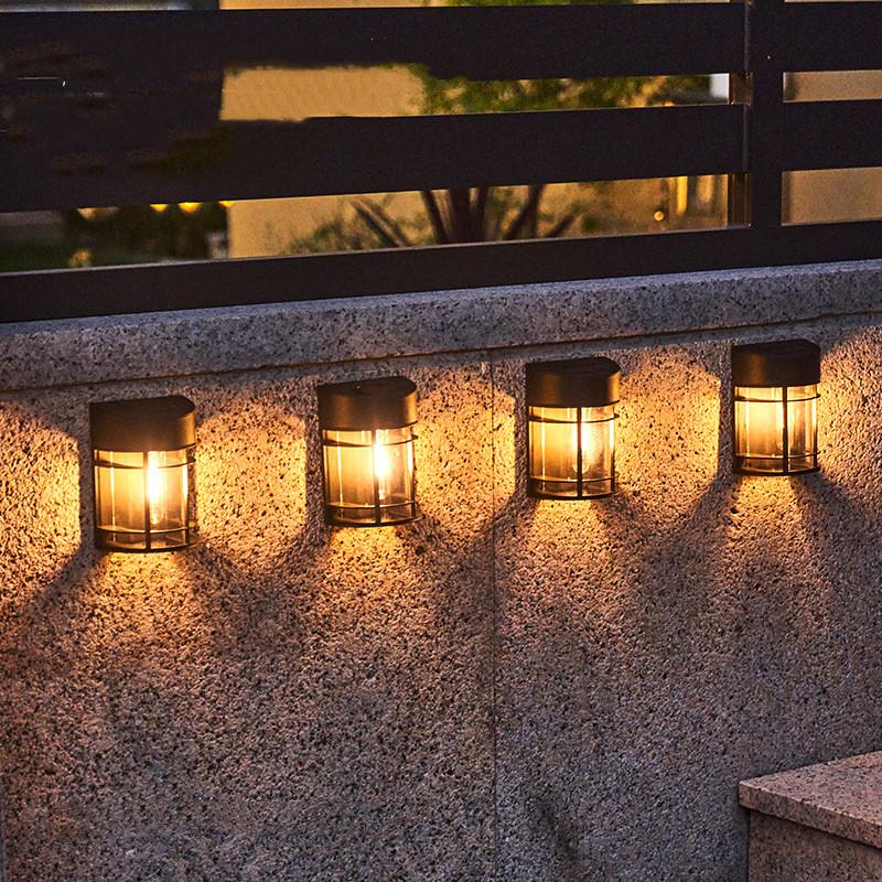 Outdoor Wall Light With Glass And Grille - Led Garden Lighting  Weatherproof For Patio Balcony