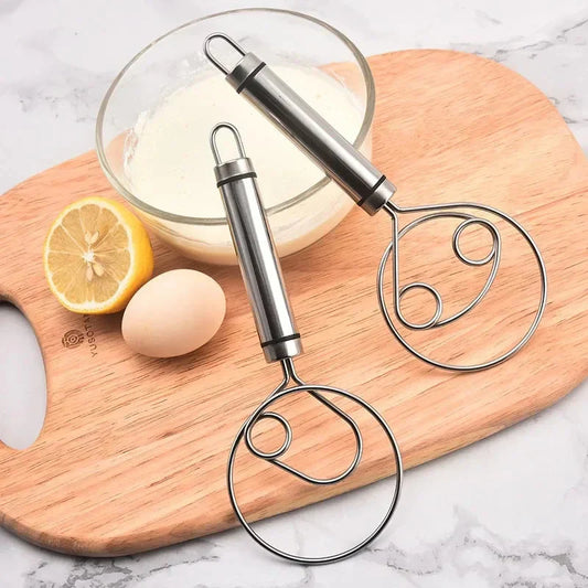 Robust Stainless Steel Danish Dough Whisk - Durable Ergonomic Design For Versatile Baking And Cooking