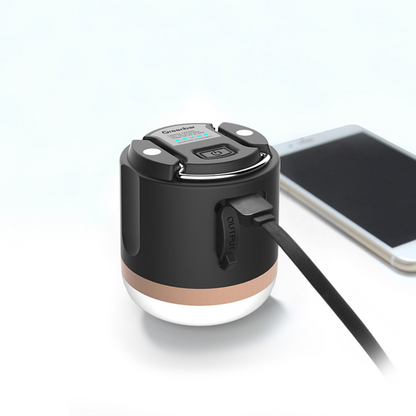 Portable Led Camping Lamp With Power Bank - Rechargeable Usb Connection  For Outdoor  Emergencies