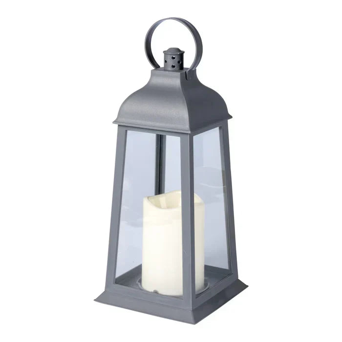LED Lantern in a Set - 2 Pieces with Realistic Candle Flickering for Indoors and Outdoors