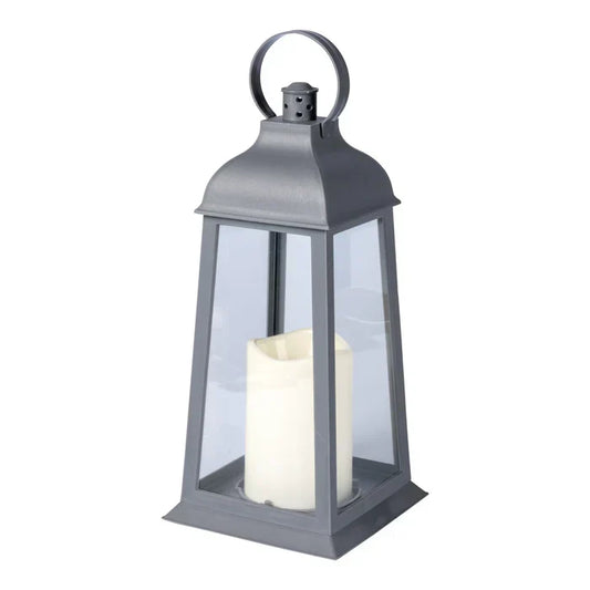 LED Lantern in a Set - 2 Pieces with Realistic Candle Flickering for Indoors and Outdoors