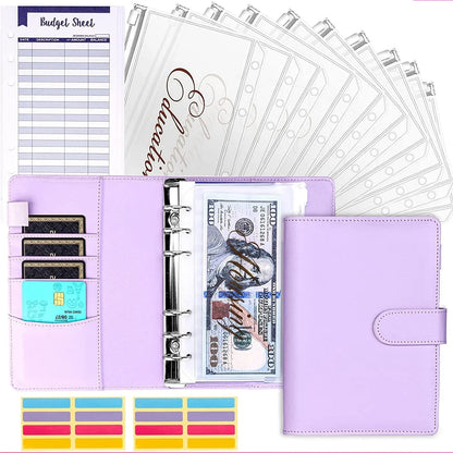 Budget Folder with Cash Envelope System and Credit Card Slots