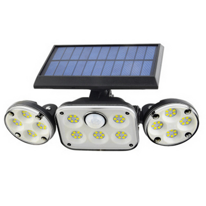 Solar Led Floodlight With Motion Detector - 3 - Spot Outdoor Lighting For Garden  Yard And Garage