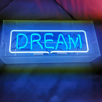 Neon Sign Acrylic Glass - LED Light Box For Living Room & Bedroom , Decorative Table Lamp