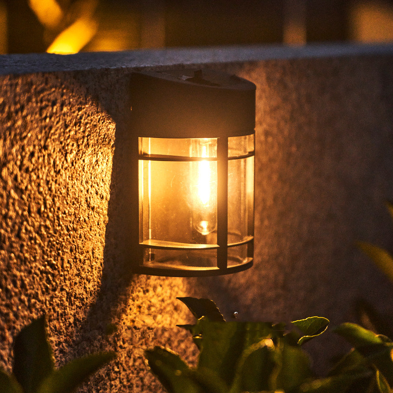 Outdoor Wall Light With Glass And Grille - Led Garden Lighting  Weatherproof For Patio Balcony
