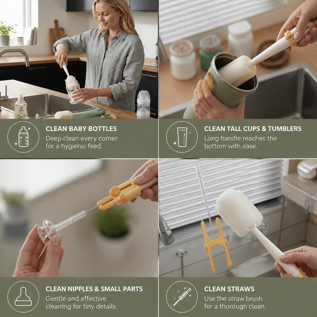 Multi-Functional 5-in-1 Bottle Cleaner