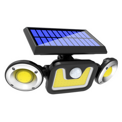 Solar Led Floodlight With Motion Detector - 3 - Spot Outdoor Lighting For Garden  Yard And Garage