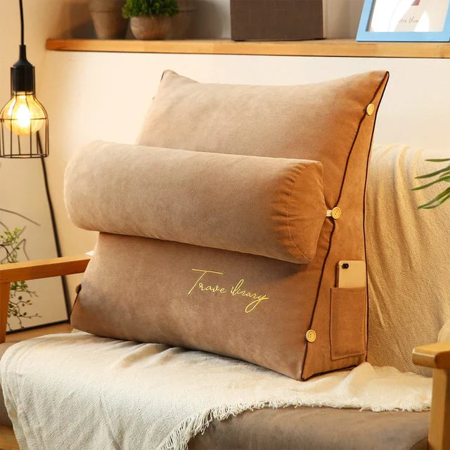 Wedge-shaped back support pillow