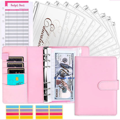 Budget Folder with Cash Envelope System and Credit Card Slots
