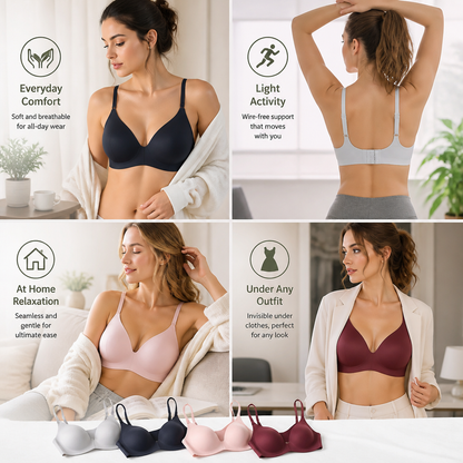 Seamless Push-Up Bra – Wire-Free, Breathable and Supportive with Triangle Cups