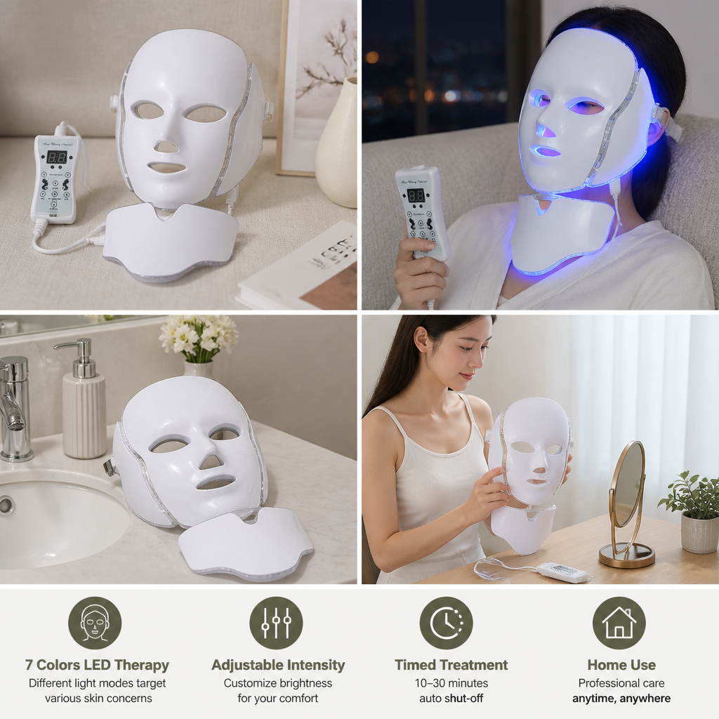 LED Face Mask – Professional Light Therapy for Skin Rejuvenation at Home