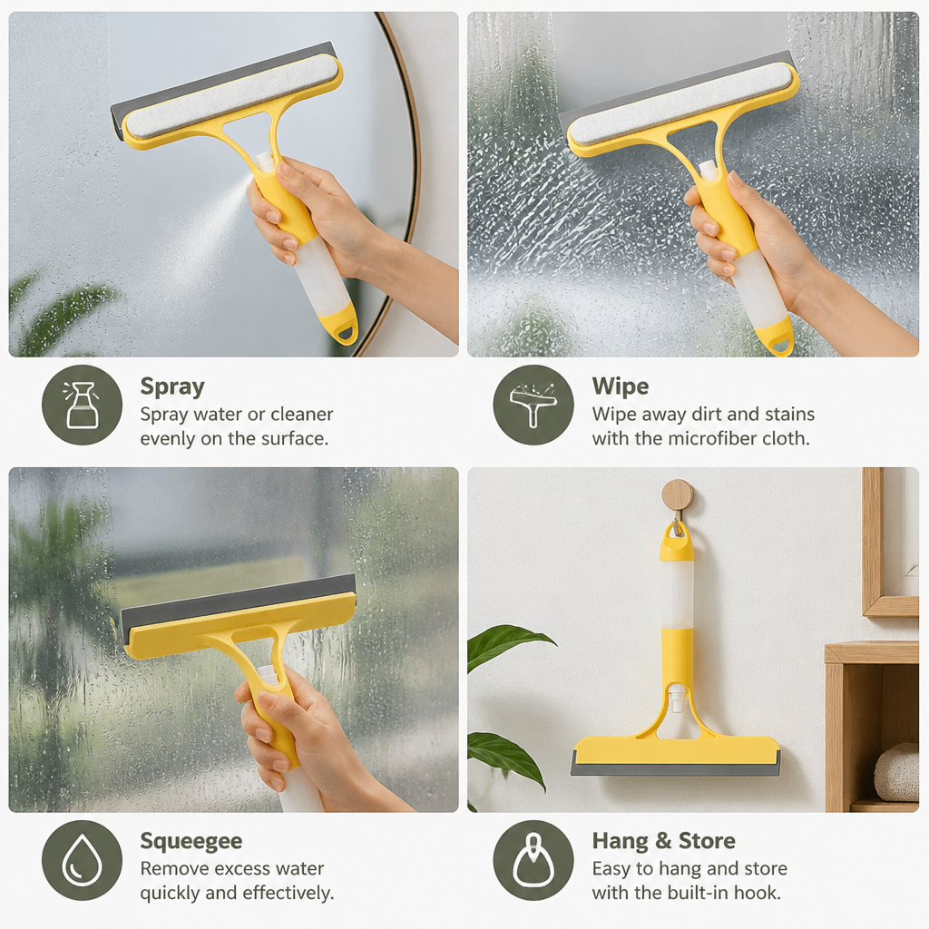 3-in-1 Multifunctional Glass Cleaning Rod