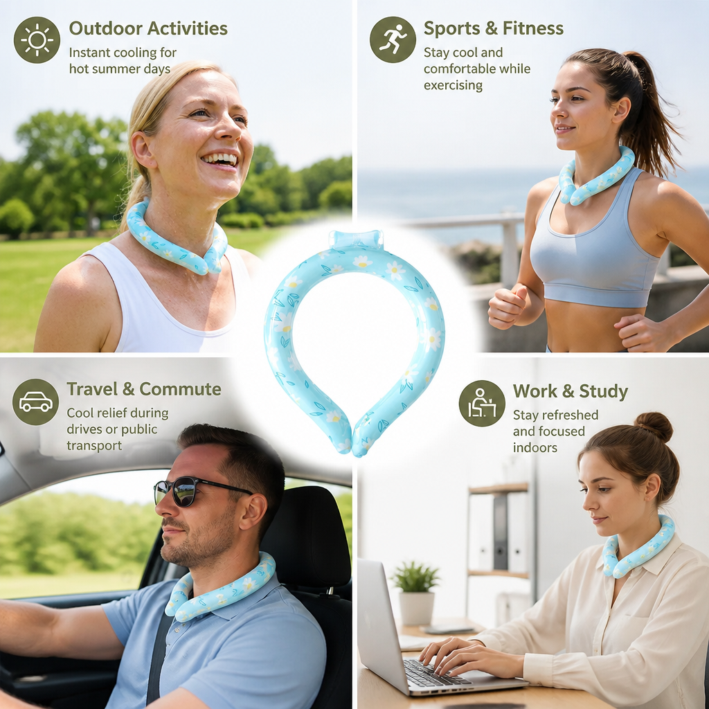 Self-Cooling Neckband – Reusable Cooling Band for Hot Days, Sports & Outdoor Use