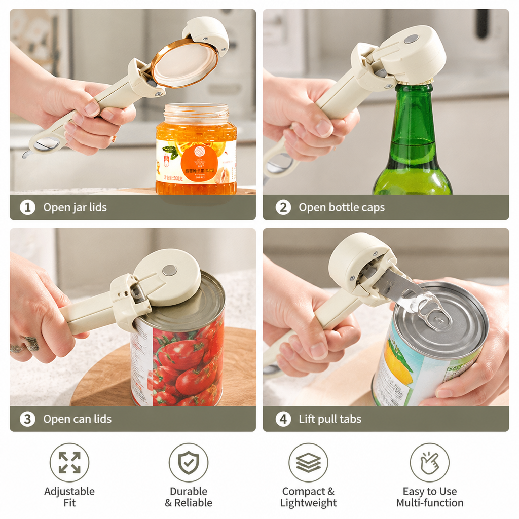 Multifunctional Stainless Steel All-in-One Opener