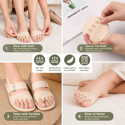 Women’s Toe Socks – Breathable Non-Slip Socks for High Heels & Maximum Comfort (4 pairs)