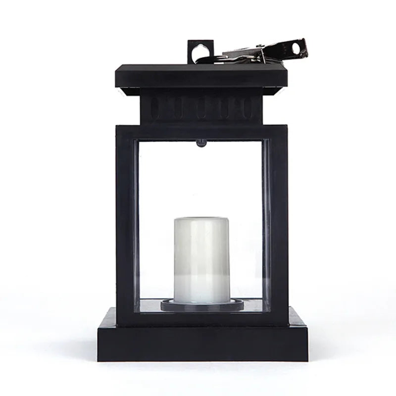 Solar Lantern With LED Candle - Hanging Lamp For Garden & Terrace , Decorative Light For Outdoor Use