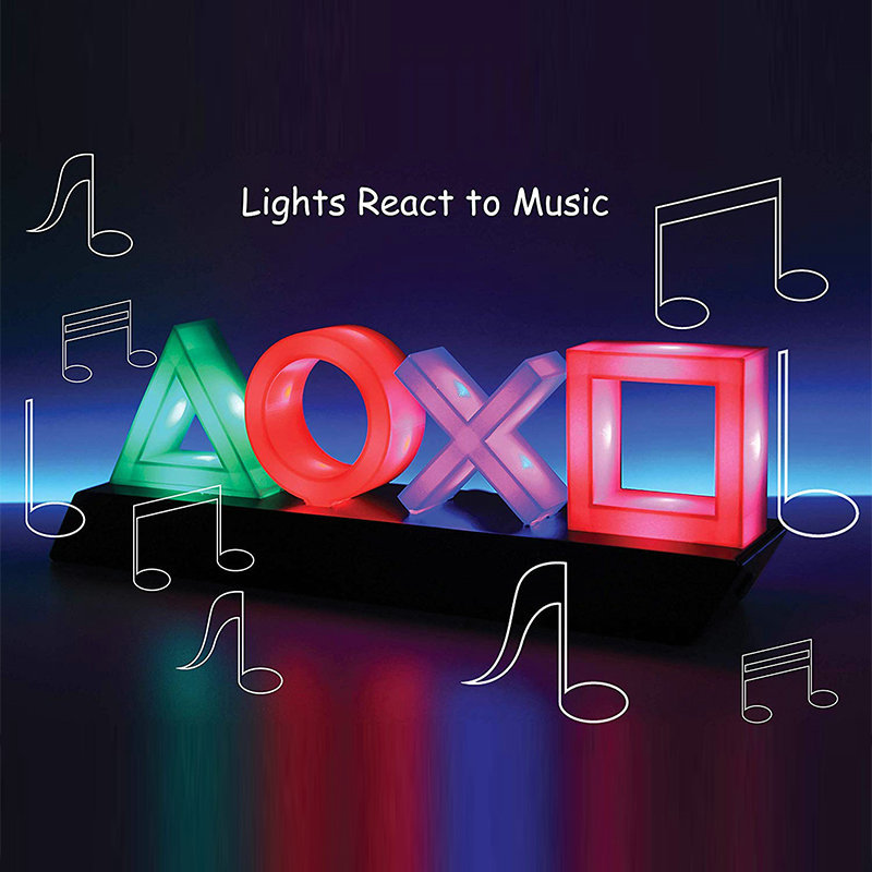 Led Table Lamp Playstation Symbols - Music - Controlled Decorative Lamp For Gaming  Bedroom