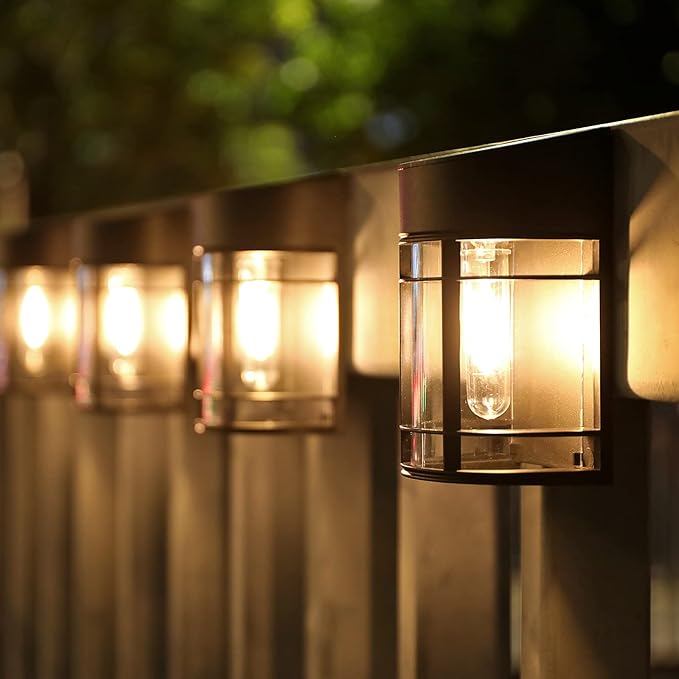 Outdoor Wall Light With Glass And Grille - Led Garden Lighting  Weatherproof For Patio Balcony