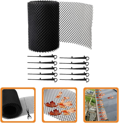 Gutter Protection Net - Plastic Leaf and Dirt Trap for Easy Cleaning