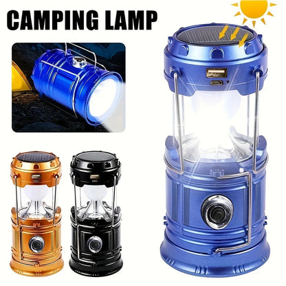 Solar Camping Lamp With Usb Charging - Portable Led Lantern For Outdoor Activities And Emergencies
