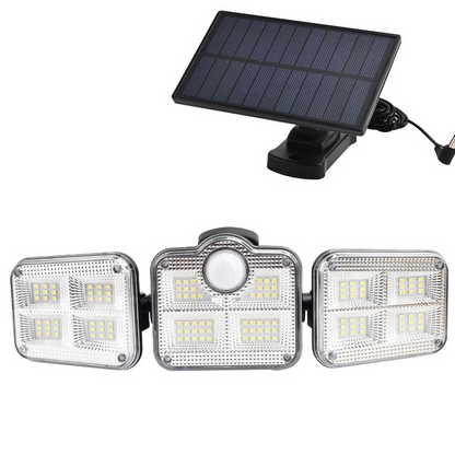 Solar Led Floodlight With Motion Detector - 3 - Spot Outdoor Lighting For Garden  Yard And Garage