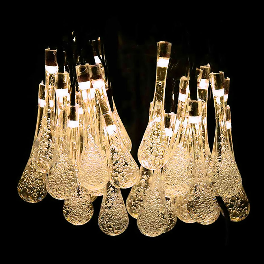 Solar Led Fairy Lights - Colourful Drop Lights For Garden  Patio And Decoration
