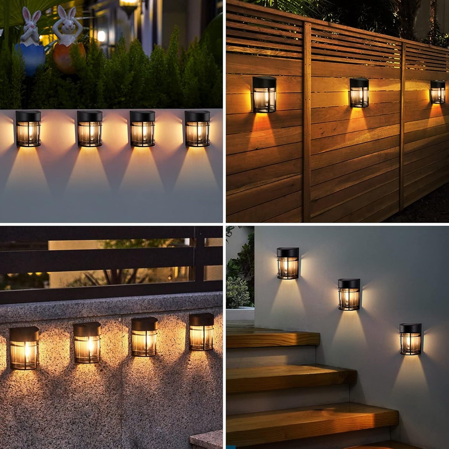 Outdoor Wall Light With Glass And Grille - Led Garden Lighting  Weatherproof For Patio Balcony