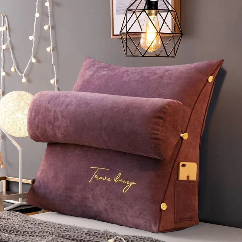 Wedge-shaped back support pillow