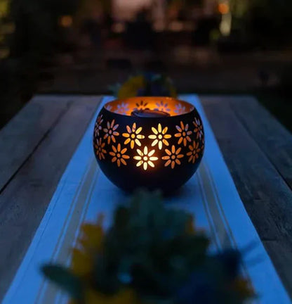 Flower Pattern Candle Lamp - Decorative LED Table Lamp For Stylish Lighting