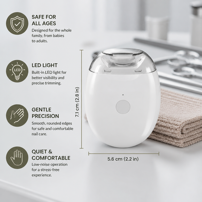 Professional Electric Nail Trimmer with LED Light – Gentle Nail Clipper for the Whole Family
