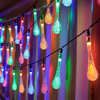 Solar Led Fairy Lights - Colourful Drop Lights For Garden  Patio And Decoration