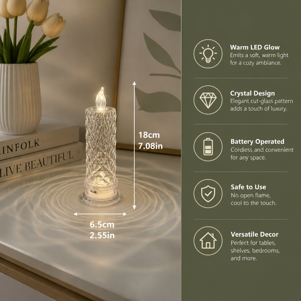 LED Crystal Candle Light
