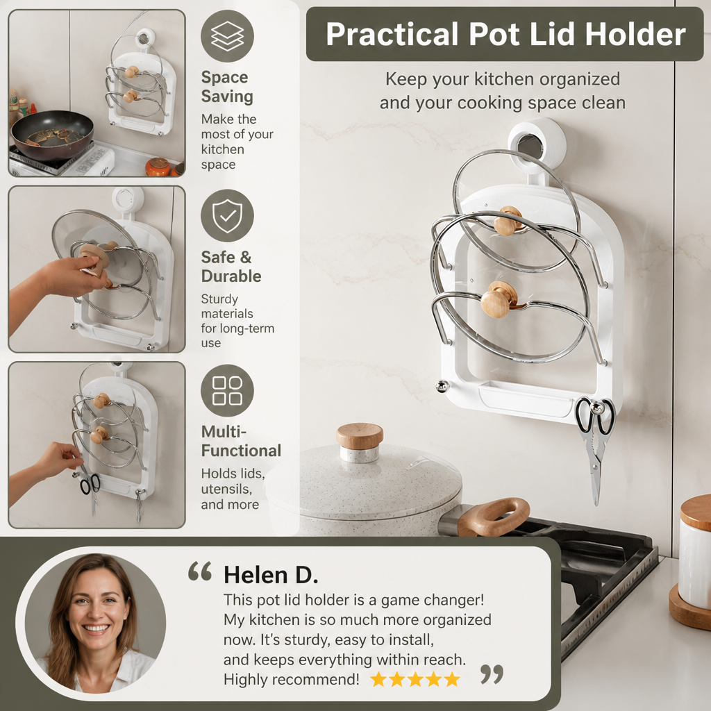 Practical Pot Lid Holder