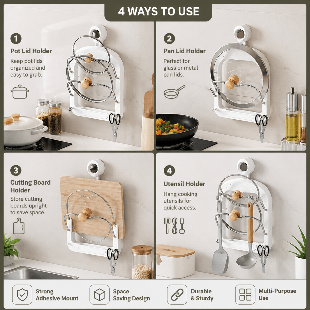 Practical Pot Lid Holder