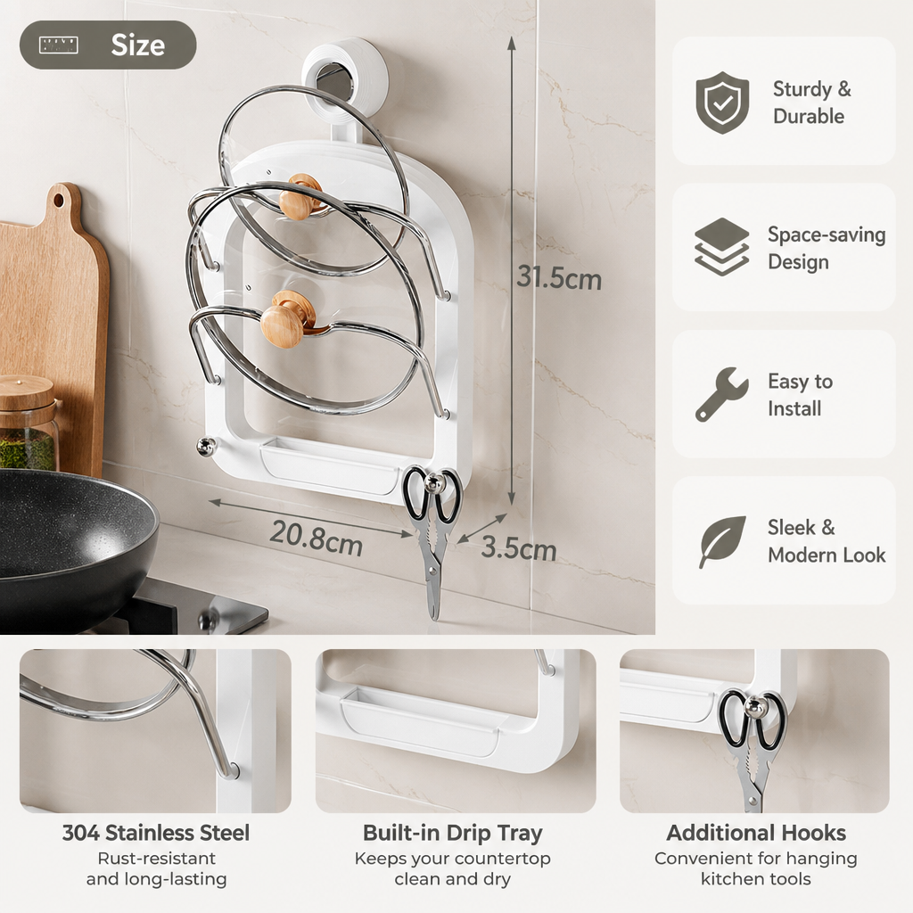 Practical Pot Lid Holder
